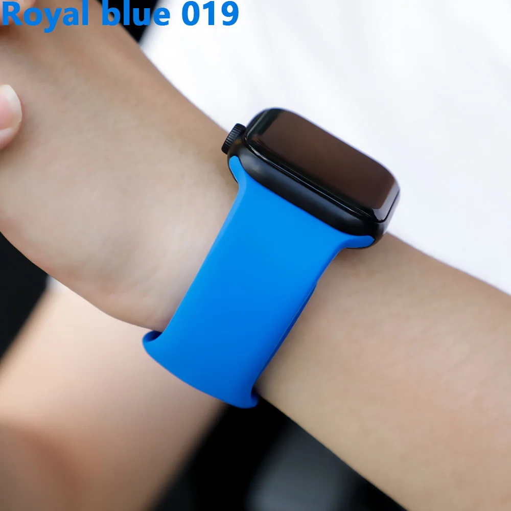 Ремешок для apple watch, ремешок для apple watch 5, 4, 3, iwatch, ремешок 42 мм, 44 мм, 38 мм, 40 мм, браслет Correa, силиконовый ремешок для часов, ремень, аксессуары - Цвет ремешка: Royal blue 019