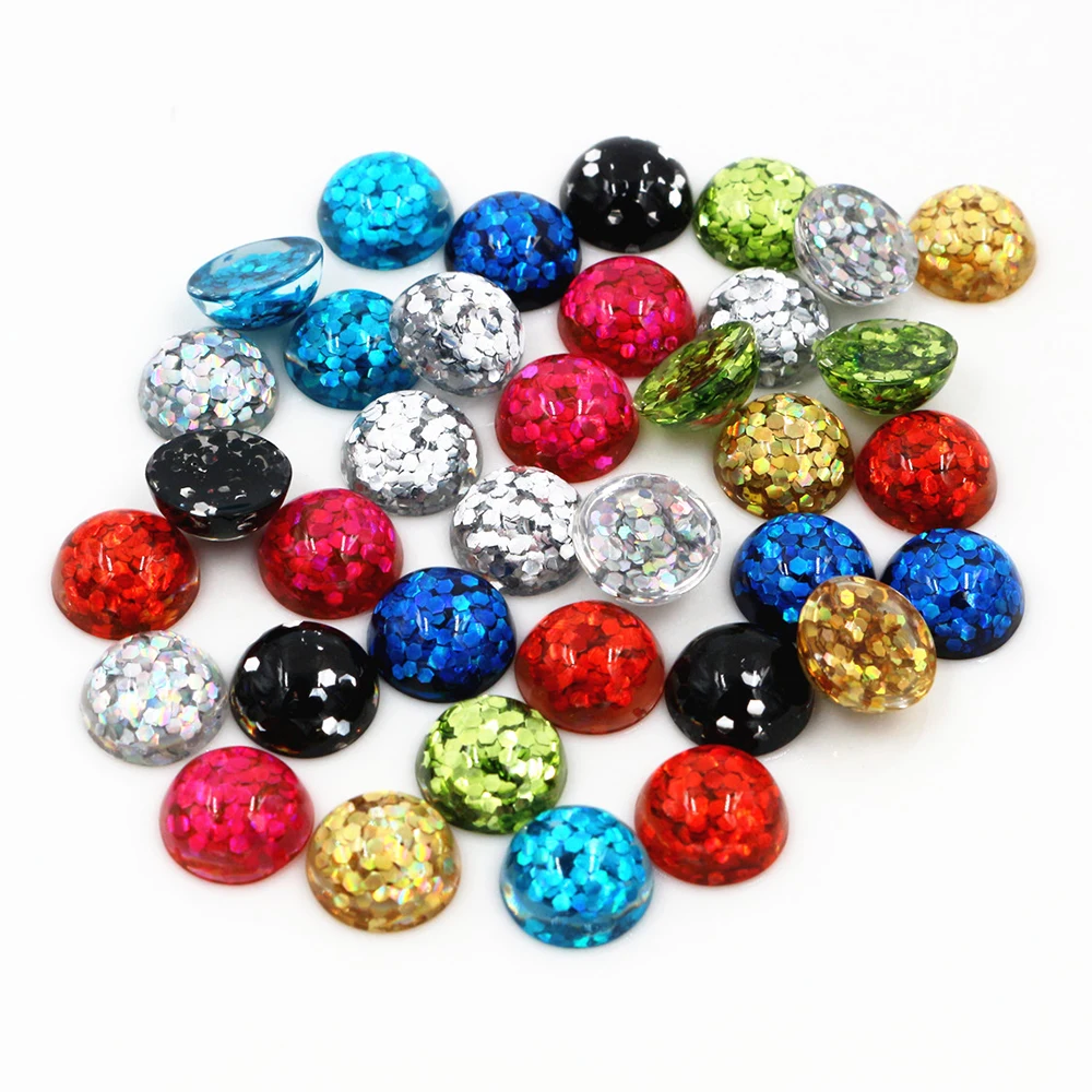 10 мм 40 шт./лот разноцветные яркие Вафли с плоской задней поверхностью кабошоны