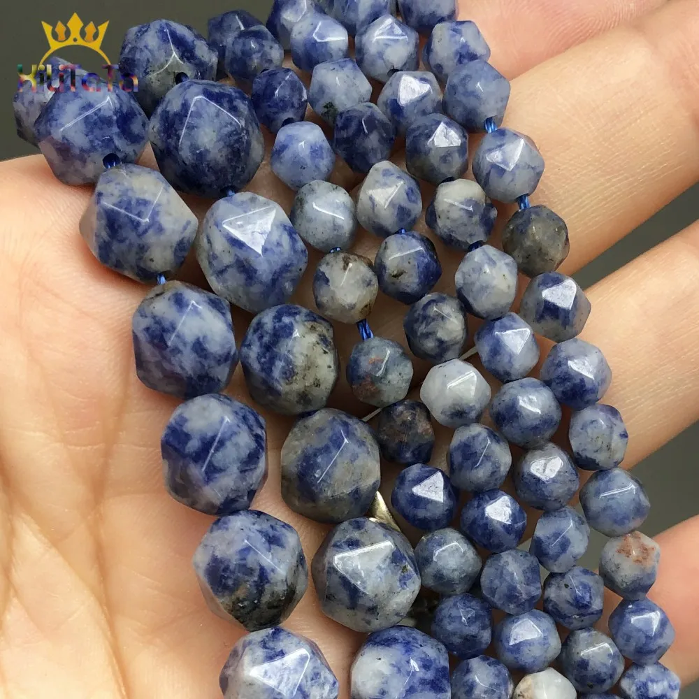Бусины Из Натурального граненого камня 6 8 10 мм новые синие содалиты свободные