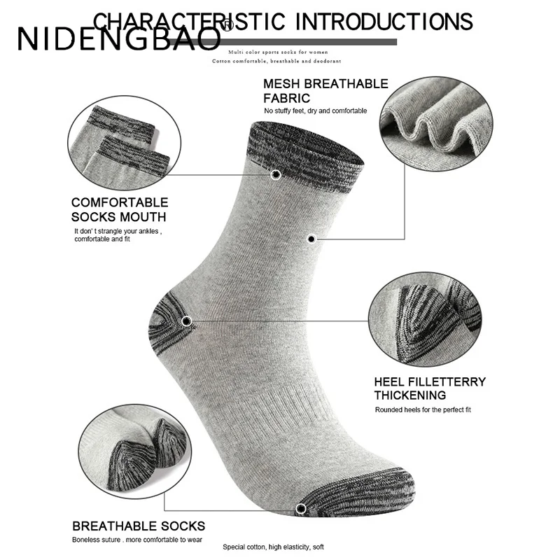 5 Pairs Men Cotton Socks New Men Socks High Quality Casual Run Black Sports Socks White Male Long Socks Plus Size EU 38-48