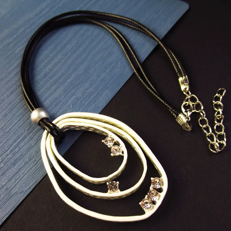 

Ожерелье из нержавеющей стали и хрусталя, овальное, черное, резиновое, регулируемое ожерелье 17,5 дюйма 65x45x 6 мм/38x25x5 мм JL63