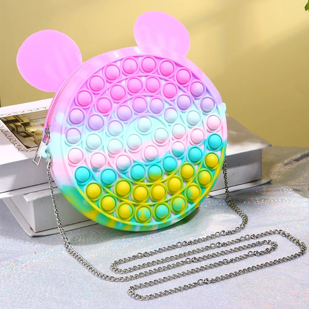 

Kawaii Bag Pops Fidget Toys Stress Toy Girls Women's bag Push Bubble Simple Dimmer Antistress Sensory Poppit Big Toy Backpack