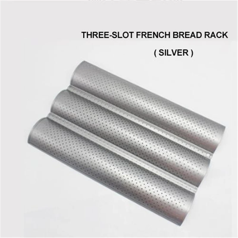 silver-3 Антипригарное покрытие хлеб кастрюли противень 2/3/4 Батон багетная форма хлеба волна Бейкер лоток для багета формы для выпечки противень для выпечки - Цвет: silver-3