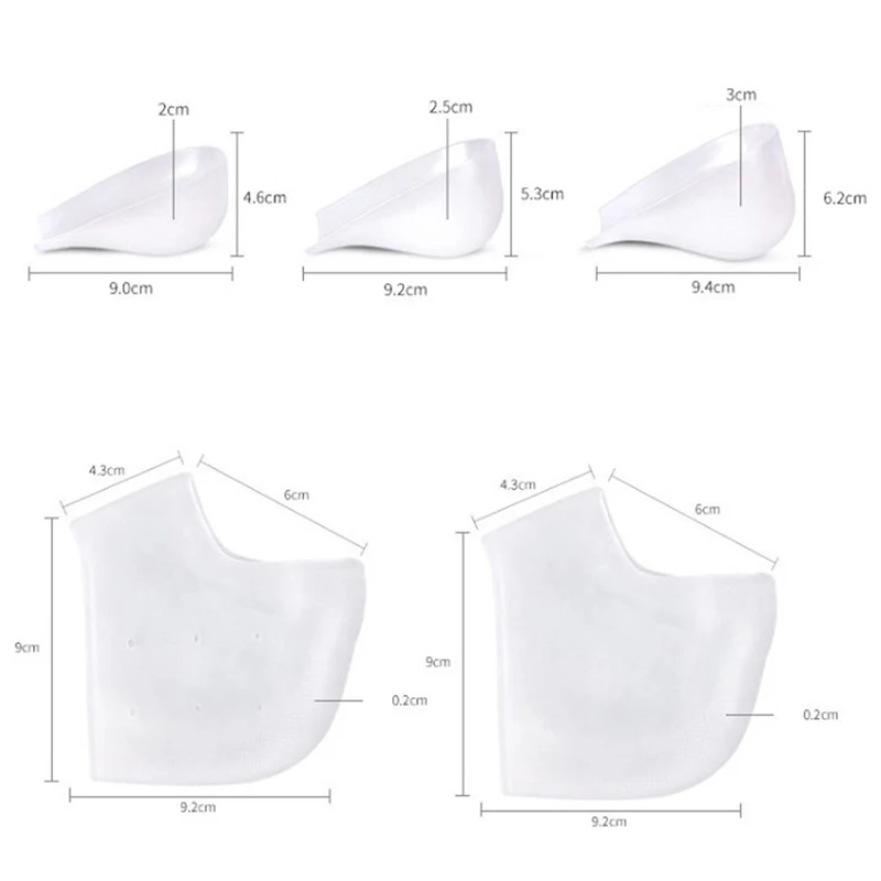 

4Pcs Invisible Height increase insoles For men/women gel insole silicone half pad insoles for feet Hard Wearing shoes Foot Care