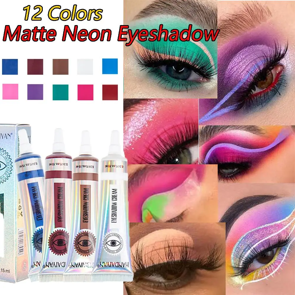 

12 Colors Beauty Long-lasting Shimmer Shining Eye Makeup Matte Mineral Eye Shadow Dust Neon Eyeshadow Cream High Pigment