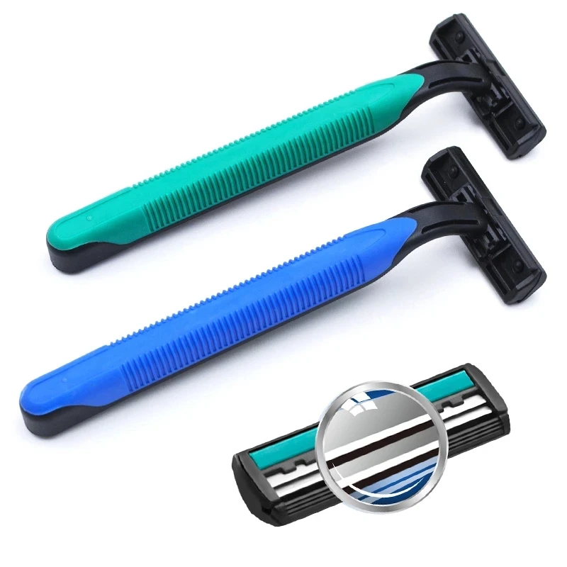 

10 PCS Disposable Stainless Steel Blade Razor Bathrooms Safety Shaving Handle Razor for Man Face Care Body Shaving