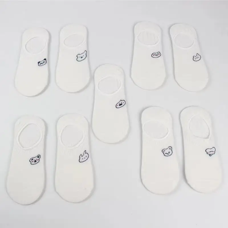 10 pieces = 5 Pairs/lot Rabbit Cow Heart Animal socks Cotton Casual  Warm Women Streetwear Cute Funny Socks Short Happy Ankle