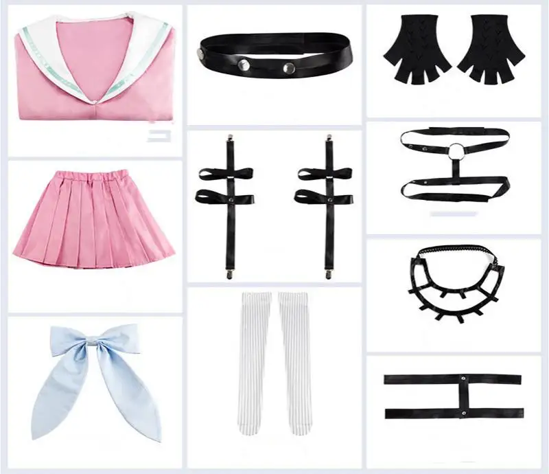 

10Pcs Anime Danganronpa V3 Miu Iruma Cosplay Costumes Women Dresses Adult Sailor Suit School Uniform Sets