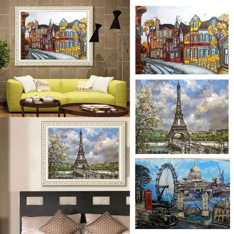 Горячая пейзаж краска ing по номерам Diy масляная Холст Краска ing Wall Art Краска цифровая краска ing домашний декор Ручная Краска ed краска