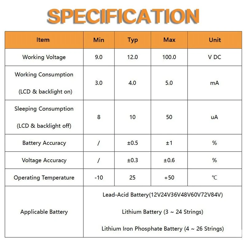 

Battery Meter Battery Capacity Voltage Monitor, DC 12/24/36/48/60/72/84V Battery Capacity Voltage Gauge Indicator