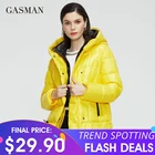 Женский зимний пуховик GASMAN 2021, теплые черные глянцевые ветрозащитные куртки, модные повседневные толстые парки с капюшоном, Женское пальто 072