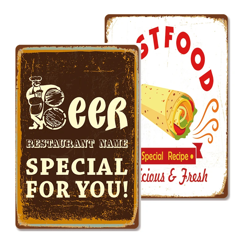 

Funny Beer Metal Sign Plaque Metal Vintage Fast Food Tin Sign Wall Decor for Kitchen Cafe Diner Bar Cake Metal Signs(20x30cm)