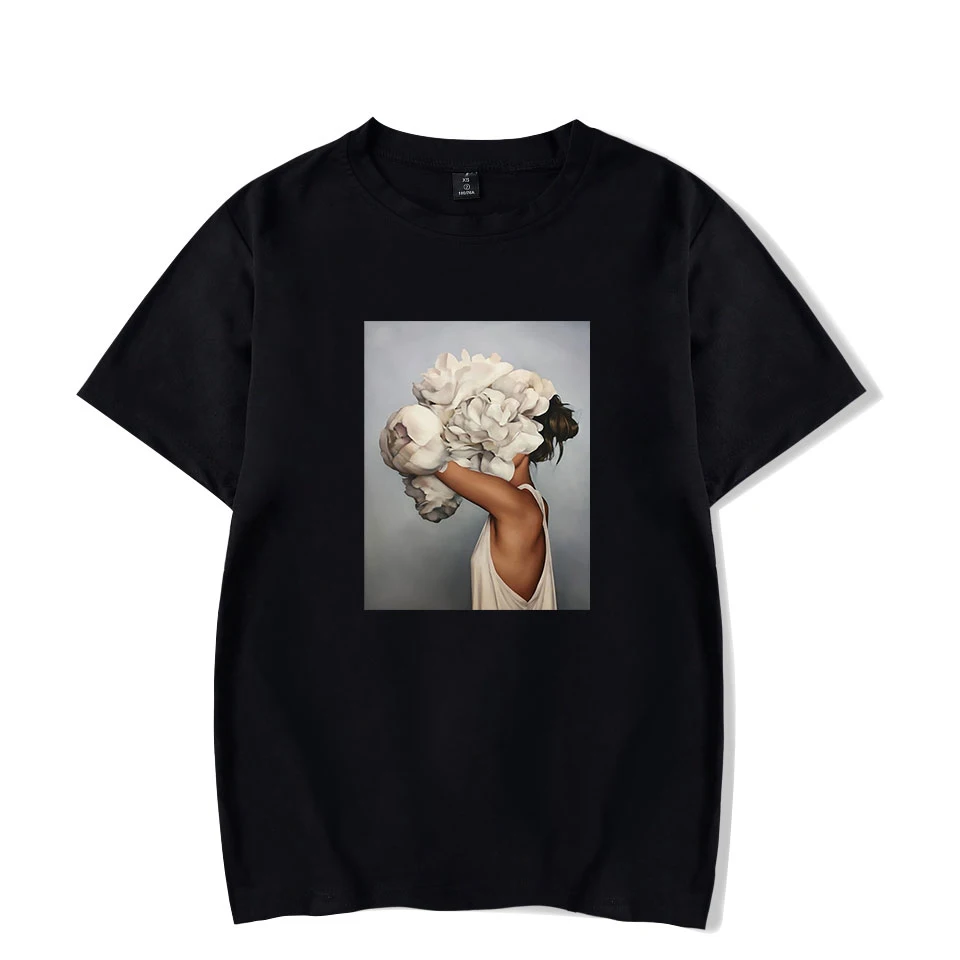 New Listing T-shirt Sexy Flowers Simplicity Printed Unisex Streetwear Popular Men Women Casual Fashion | Женская одежда