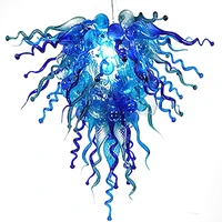 led murano hand blown art glass chandelier crystal italian blue chandeliers