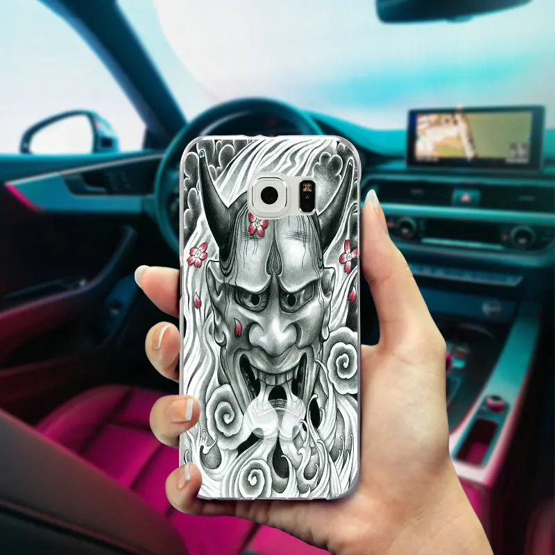 Крутые лучшие японские мягкие чехлы из ТПУ с маской демона они хання для samsung Galaxy