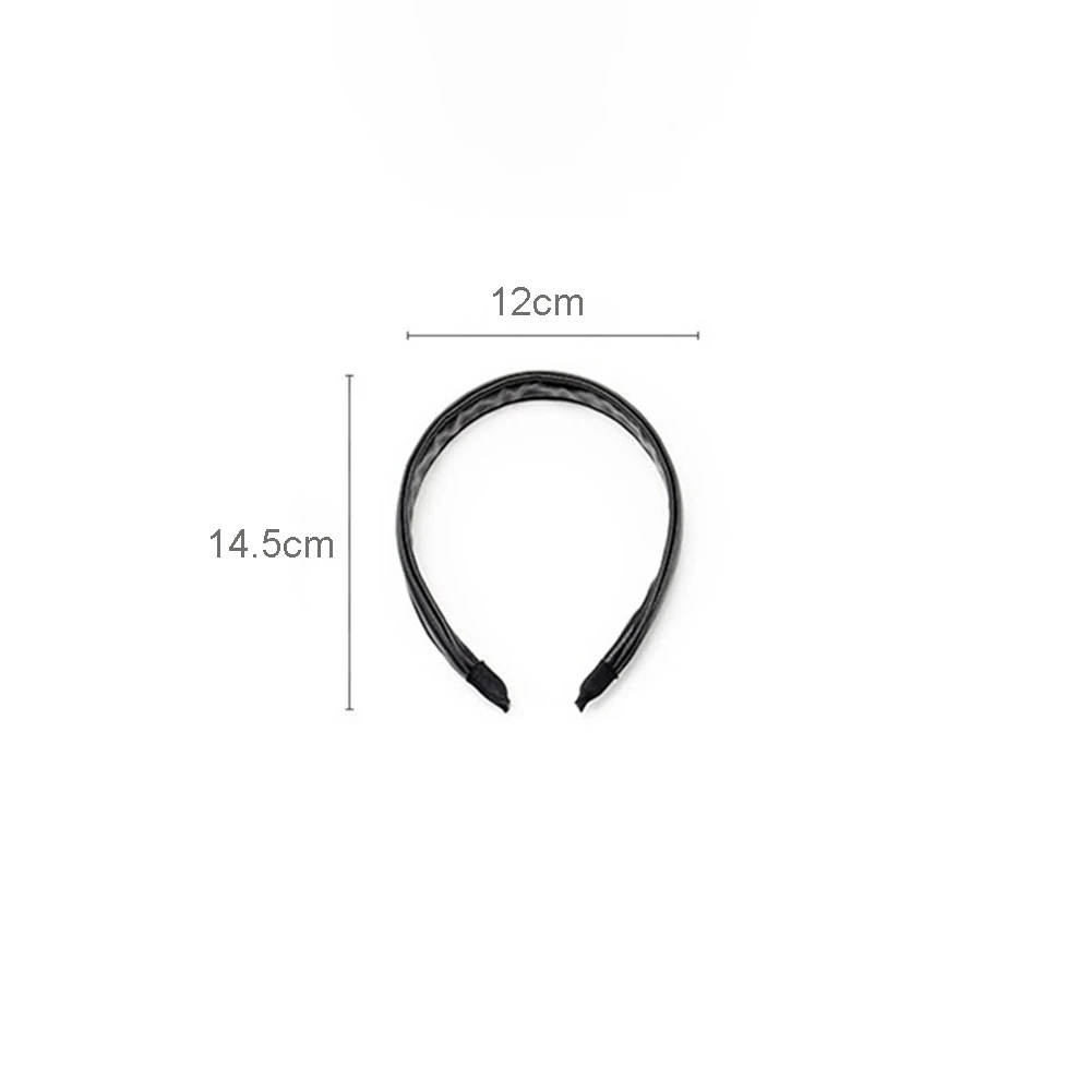 

Pu Leather Retro Narrow Hairbands Women Solid Color Hair Accessories Handmade Head Hoops