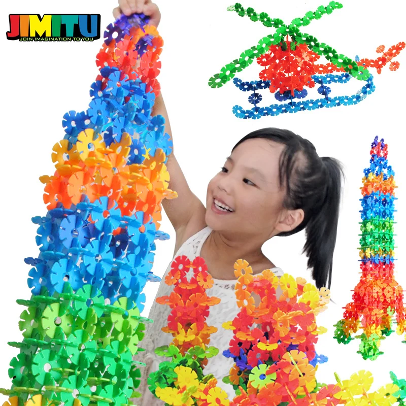 100 шт. строительные блоки снежные чешуйки игрушки Кирпичи DIY сборка Классические