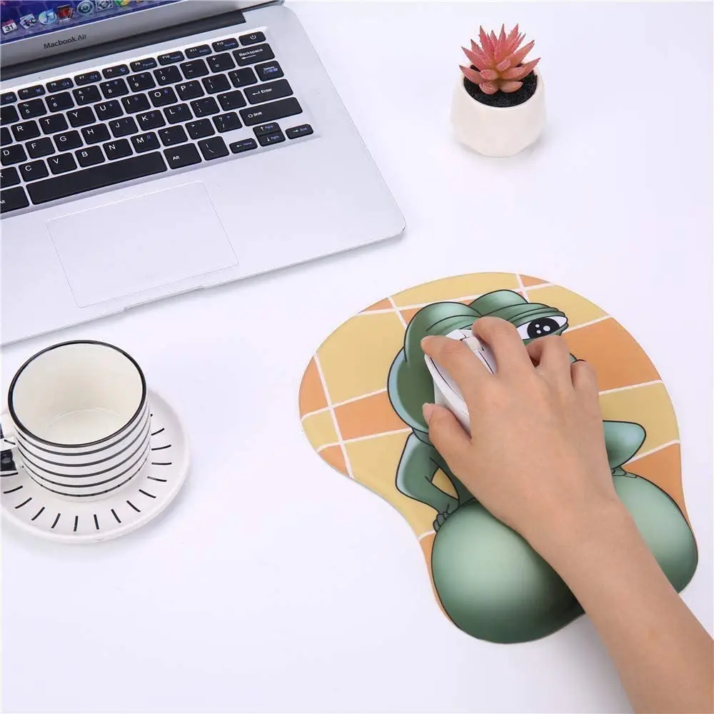 Грустная лягушка сексуальная 3D силиконовый массажный Подставка под запястье ПК