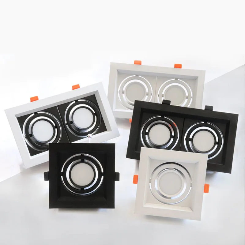 Сверхъяркий утопленный квадратный светодиодный светильник с регулируемой