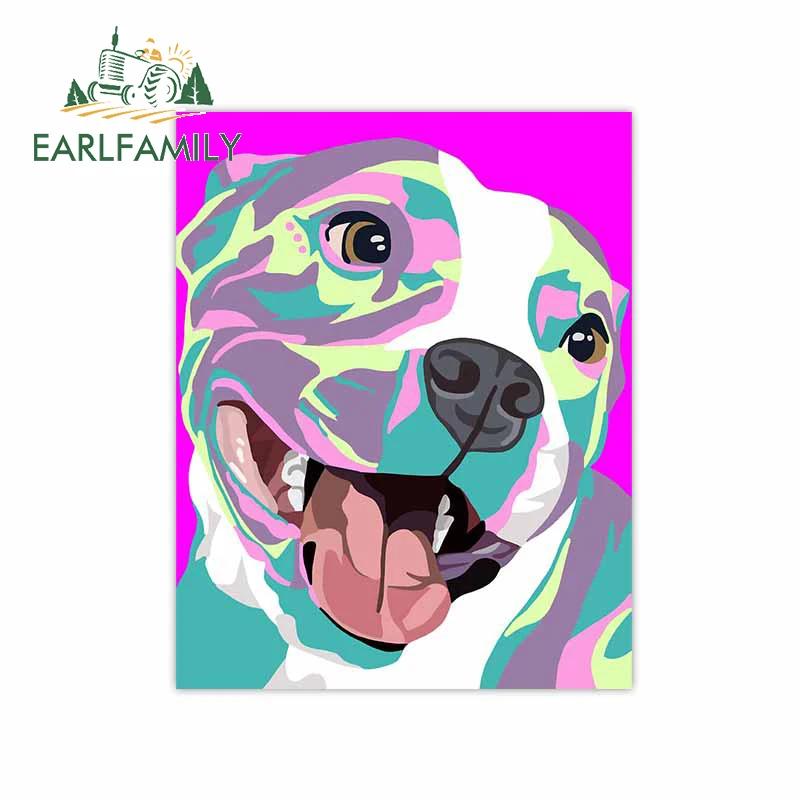 EARLFAMILY 13 см x 10 1 для Pitbull Art Милая мультяшная Автомобильная наклейка индивидуальная