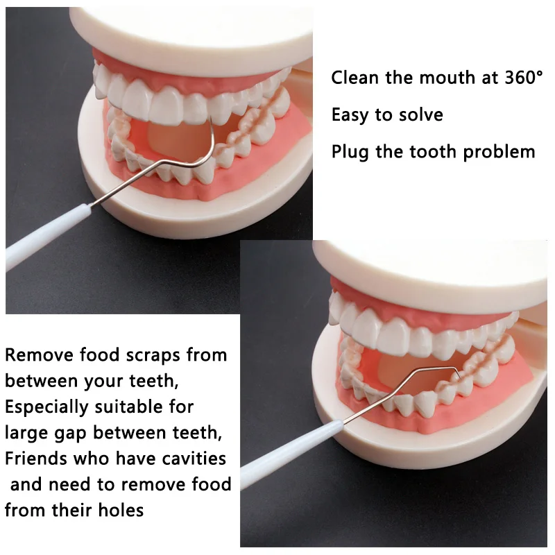 Комплект из 2 предметов Tainless Сталь зубочистка Портативный металлические зубные