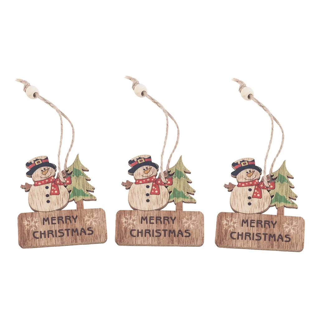 Creative Beaded wood pendants We Wish A Marry Christmas painted Ornament Wooden Hanging Xmas tree Decoration for Home | Дом и сад