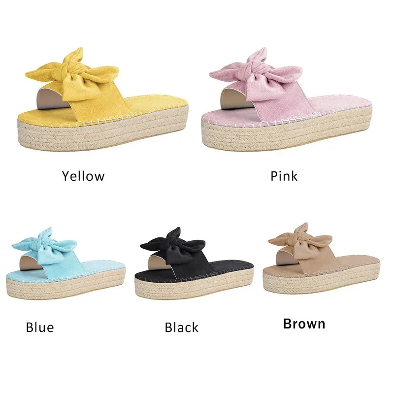 

Women Platform Slippers Bow Sandals 2021 Summer Shoes Casual Slides New Indoor Outdoor Flip-flops Fashion Beach Shoes For Women