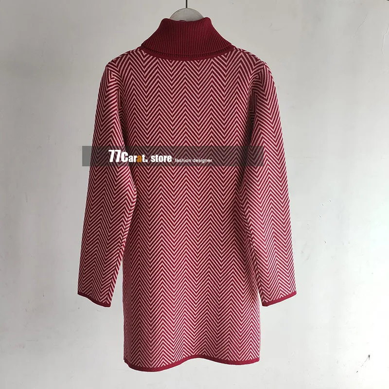 

autumn fashion sexy bodycon dress for women high end turtleneck striped jacquard designer clothes long sleeve knit mini dresses