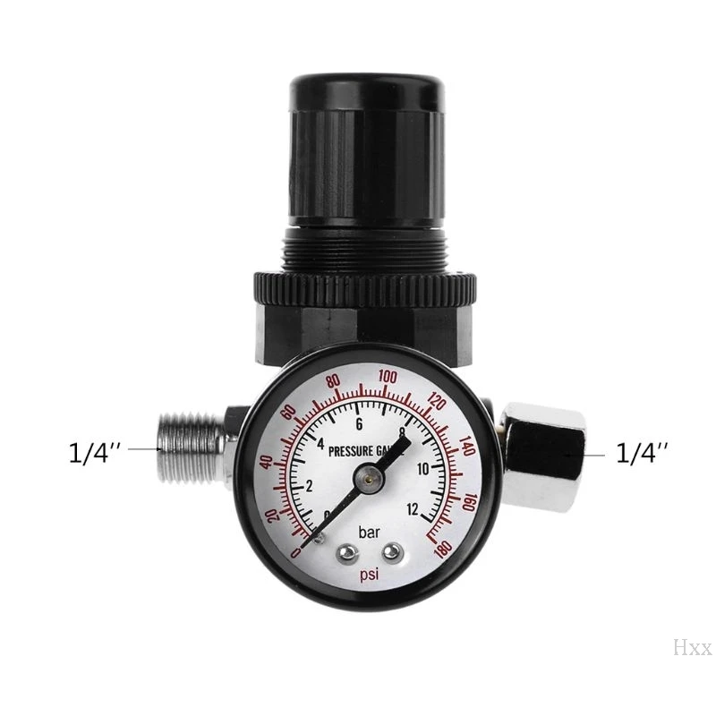 Новый 1/4 &quotРедуктор регулятора давления воздуха 12Bar 180 PSI распылитель