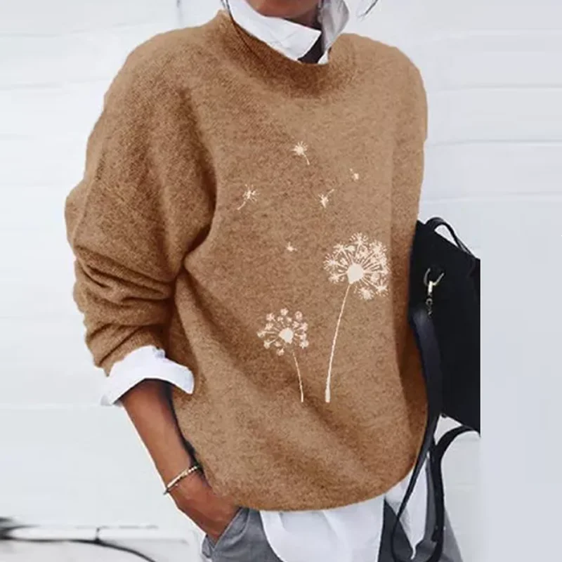 

2020 Autumn Winter O Neck Women Sweaters Elegant Lady Knit Long Sleeve Pullover Tops Fashion New Leopard Print Patchwork Sweater