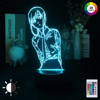 acrylic 3d anime lamp for chainsaw man nightlights lamp figurine lighting for bedroom nature comics light home decor lamp gift