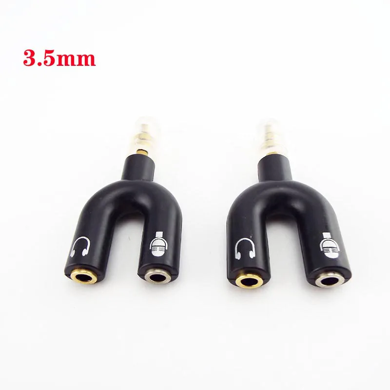 

Earphone Connector 3.5mm Earphone Jack Splitter Adapter Portable U Shape 2 Female Stereo Splitter Black Electrical U27