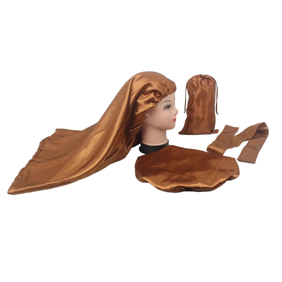 Оптовая продажа комплект для наращивания волос упаковка парика атласная обертка