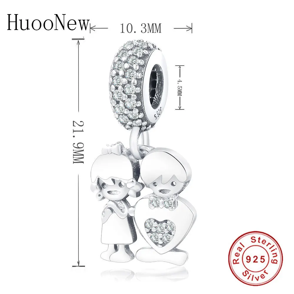 Оригинальный брендовый браслет HuooNew с подвесками серебряный для мальчиков и