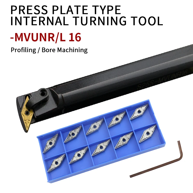 

-MVUNR/L S20R-MVUNR16 S25S-MVUNL16 Internal Turning Tool Holder and Carbide Inserts VNMG16 Lathe Bar CNC Cutting Tools