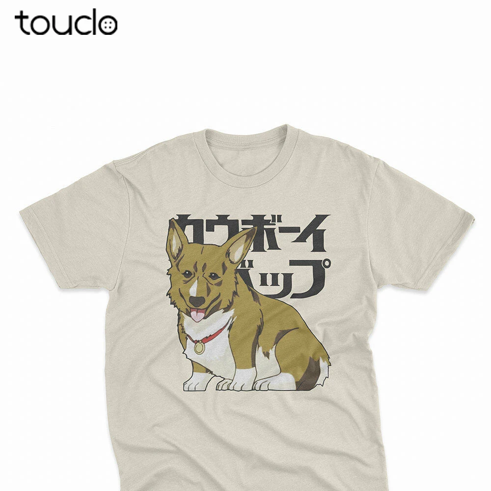 Cowboy Bebop Ein T Shirt , Anime Japanese Graphic Tees, Corgi Dog Brand Cotton Men Basic Tops Fitness T-Shirt