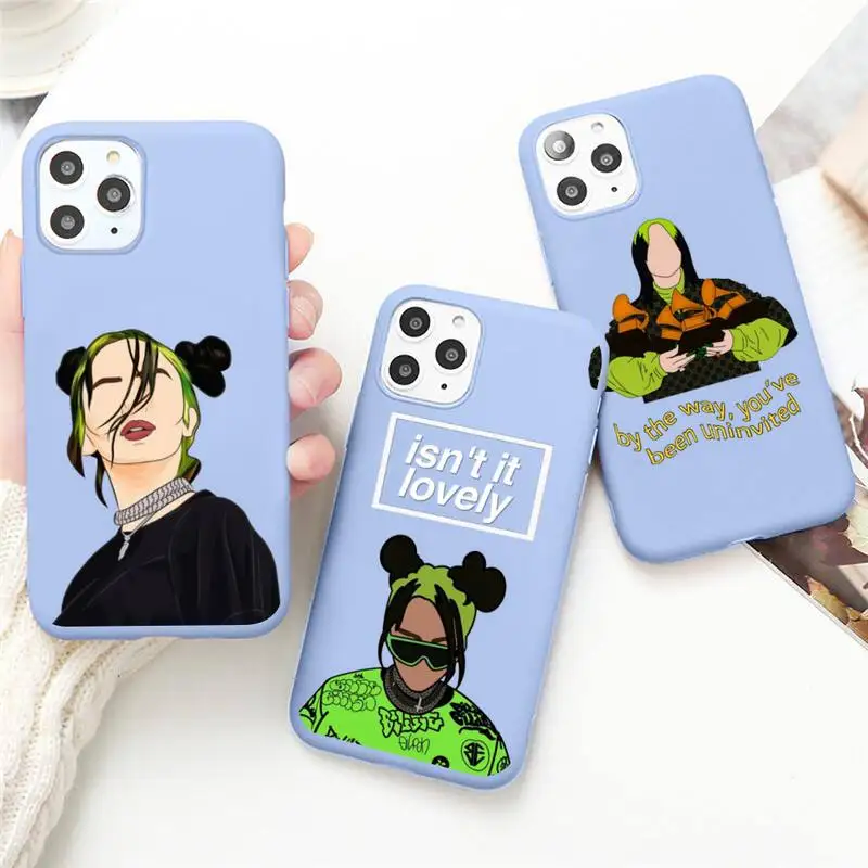 

Cute Singer Girl Phone Case for iPhone 13 12 mini 11 Pro Max X XR XS 8 7 6s Plus Candy purple Silicone cover