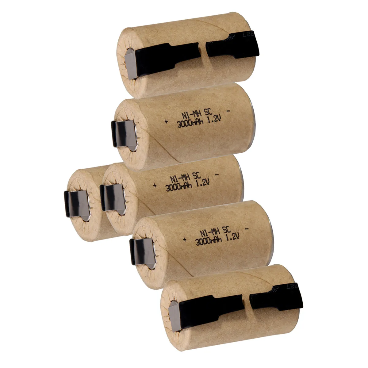 6 pieces SC batteries 3000mah 1.2v subc nimh battery random color | Rechargeable Batteries