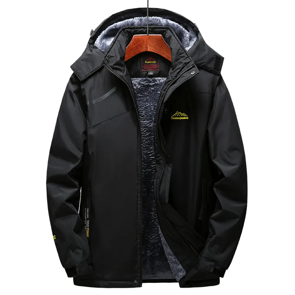 Мужская зимняя высококачественная теплая куртка уличное кашемировое утепленное