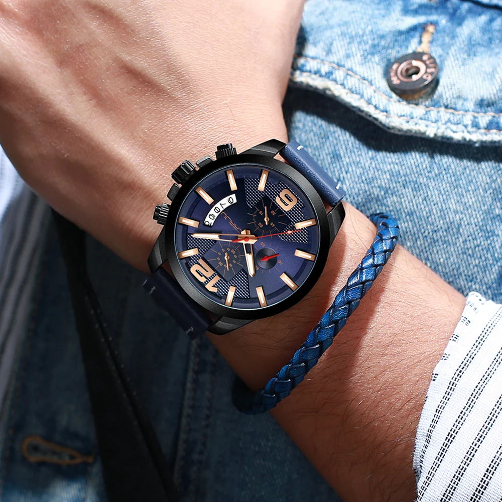 Luxury Brand Men Analog Leather Sports Watches Men's Army Military Watch Male Date Quartz Clock Relogio Masculino |