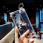Чехол для iPhone 12 Pro 11 Pro Max X XR XS Max 8 7 Plus 12 Mini SE 2020, мягкий чехол из ТПУ с ремешком на запястье и подставкой, прозрачная задняя крышка