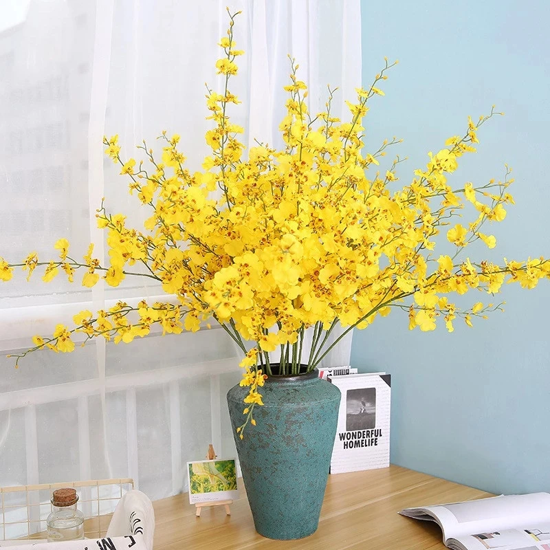5 шт. 95 см Желтые цветы цветочные Amarillas искусственные ручной работы украшение