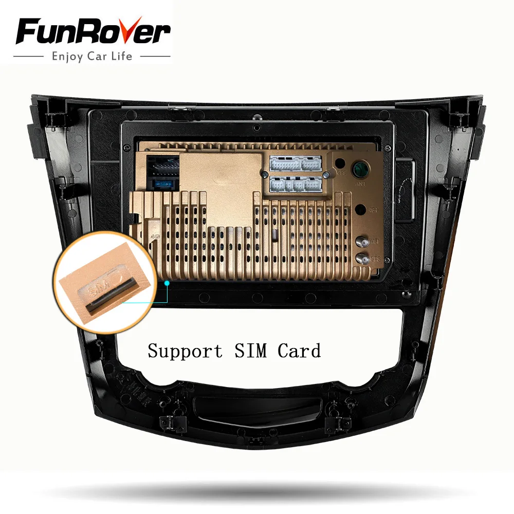 Funrover android 9,0 2 din автомобильный dvd радио мультимедиа для Nissan X-Trail Qashqai- gps Навигация стерео сплит-экран DSP