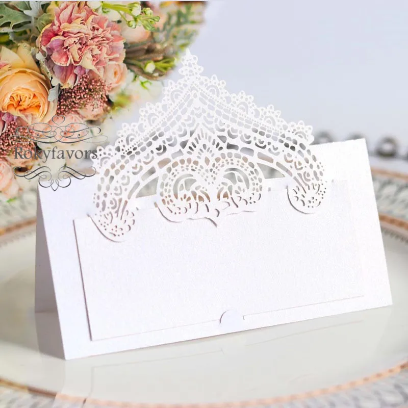 100 шт. лазерная резка 3D кружевное бумажное Место карточка сувениры вечерние Ной