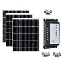 solar panel kit 100w 200w 300w 12v solar charger solar controller 12v24v 30a pwm cavaran car camping motorhome fan smartphone