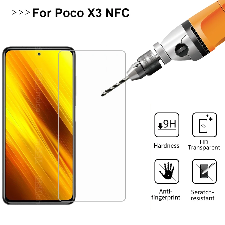 Закаленное стекло для Poco X3 NFC защита экрана 9H Защитная пленка телефона Pocophone Poko Poxo