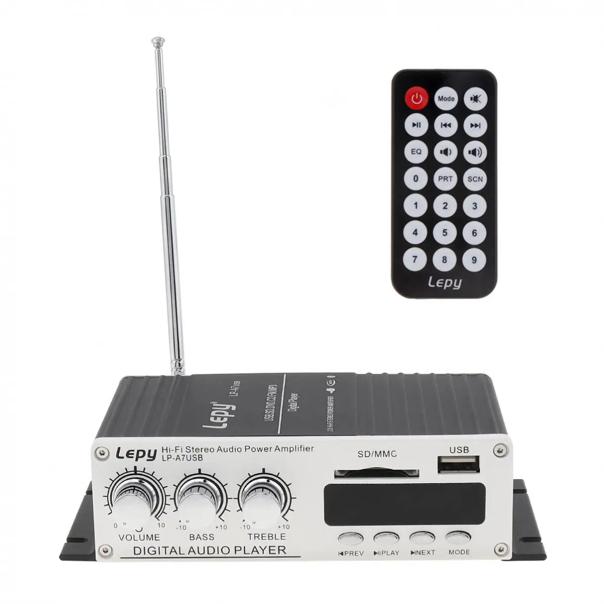 Автомобильный мини Hi-Fi стерео аудио усилитель из алюминиевого сплава USB SD DVD CD FM MP3