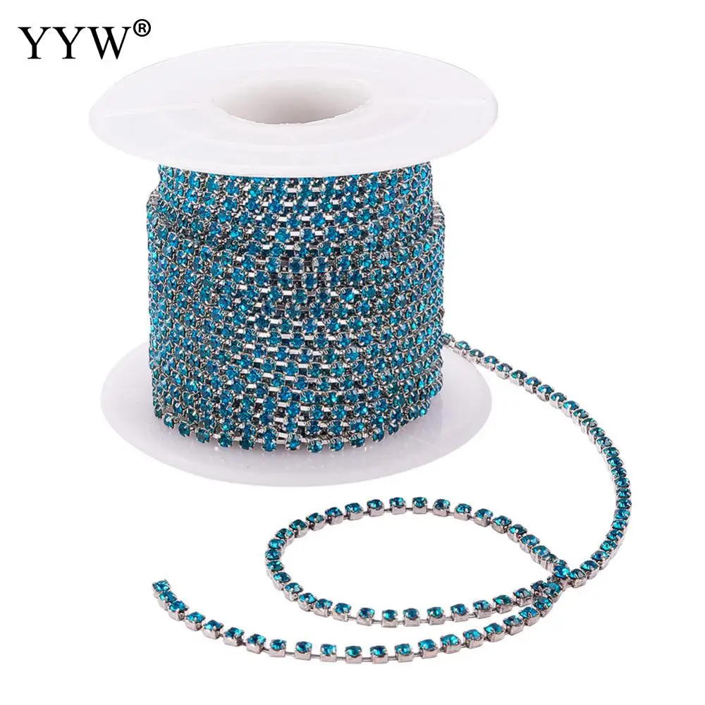 10 ярдов/катушка 2 мм цепочка с кристаллами сделай сам плотная отделка стразы