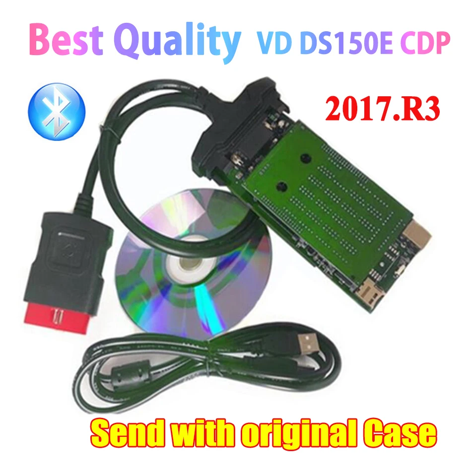2 шт./лот новый VCI с bluetooth VD ds150e CDP Pro Plus 2017.R3 / 2016.R0 генератор ключей obd2 для delphis