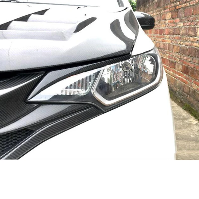 Для Honda fit Автомобильная фара лампа брови углеродного волокна 15 16 17 18 19 Honda Jazz высокое качество губы брови автозапчасти